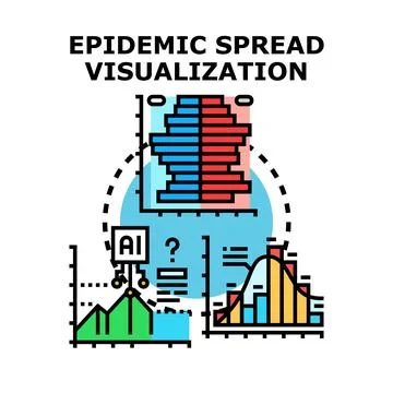 Epidemic spread data analysis visualization Stock Illustration
