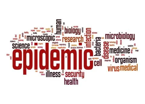 Epidemic word cloud Stock Illustration