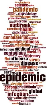 Epidemic word cloud Stock Illustration