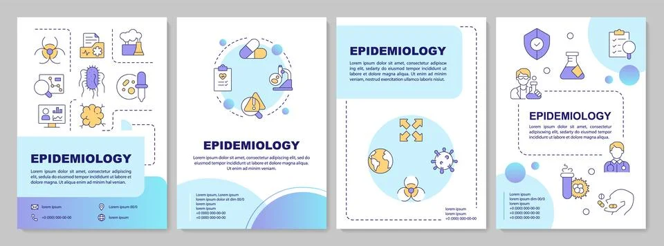 Epidemiologic research blue gradient brochure layout Stockillustratie