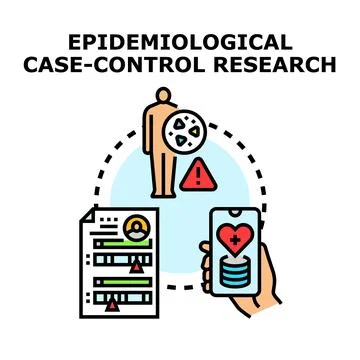 Epidemiological case control research data analyzing process Stock Illustration