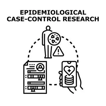 Epidemiological case control research data analyzing process Stock Illustration