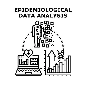 Epidemiological data analysis tracking health system trends Stock Illustration