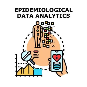 Epidemiological data analytics with human population health monitoring Stock Illustration