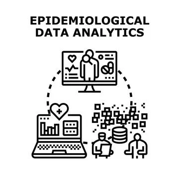 Epidemiological data analytics research using digital health tools Stock Illustration