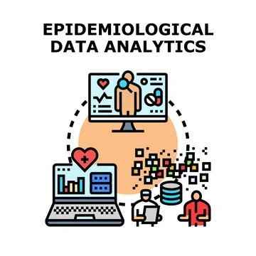 Epidemiological data analytics research using digital health tools Stock Illustration