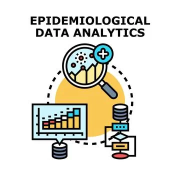 Epidemiological data analytics studying disease outbreak trends Stock Illustration