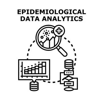 Epidemiological data analytics studying disease outbreak trends Stock Illustration