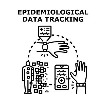 Epidemiological data tracking and health monitoring concept Stock Illustration