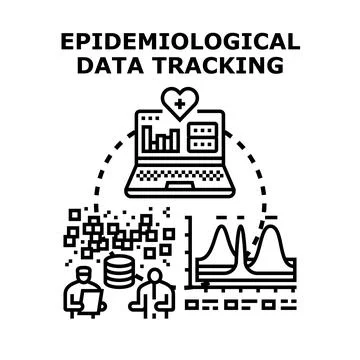 Epidemiological data tracking and health analytics system Stock Illustration