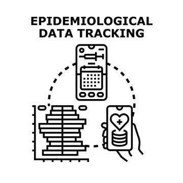 Epidemiological data tracking for public health management Stock Illustration