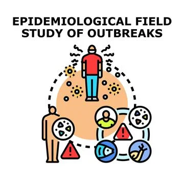 Epidemiological field study tracing disease outbreaks Stock Illustration