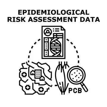 Epidemiological risk assessment data analyzing population health risks Stock Illustration
