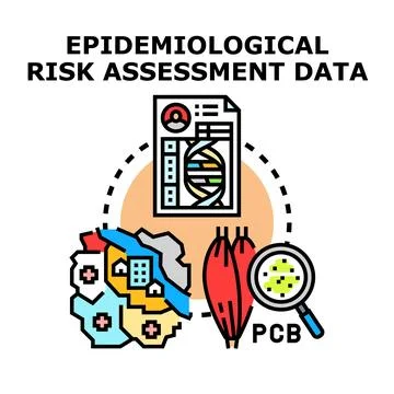 Epidemiological risk assessment data analyzing population health risks Stock Illustration
