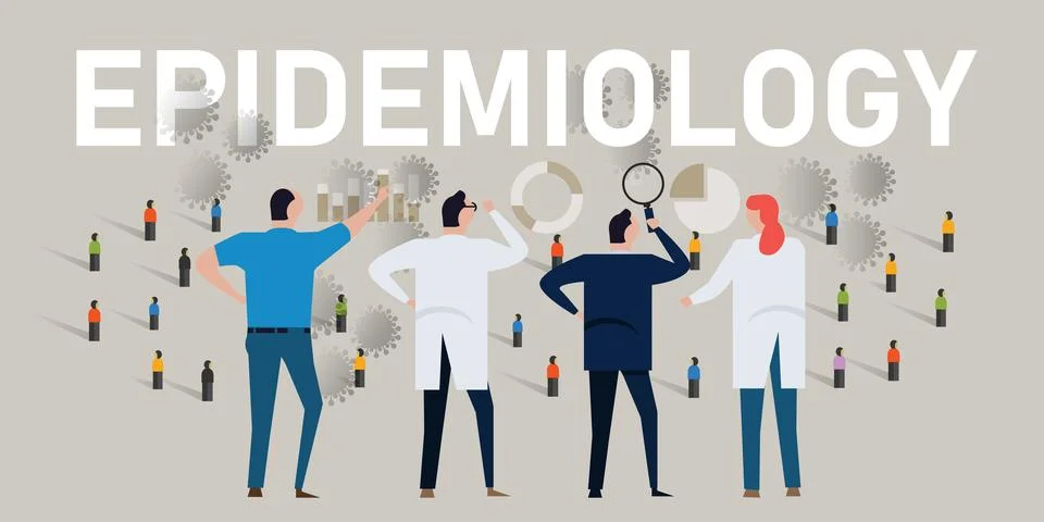 Epidemiology epidemiologist scientist analyze data on covid-19 corona virus Stock Illustration