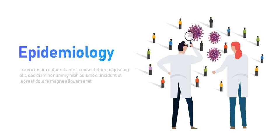 Epidemiology epidemiologist scientist analyze data on covid-19 corona virus Stock Illustration