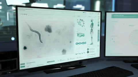 Epidemiology Science Study Analyzes Parasitic Worm Organism At A Laboratory Stock Footage 172372066