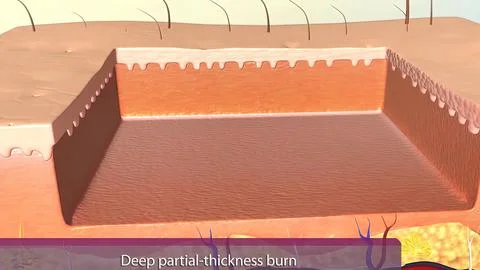 Epidermis of thin skin. From the depth to the surface it can be identified th Stock Illustration