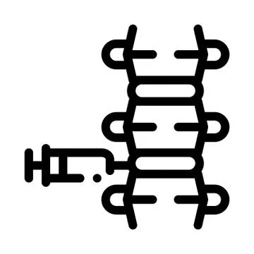 Epidural spinal anesthesia black icon vector illustration イラスト素材