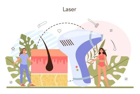 Epilation concept. Modern hair removal method. Idea of body skin care Stock Illustration