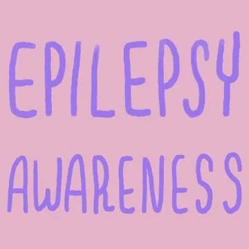Epilepsy awareness text on purple backdrop for social banner. Stock Illustration