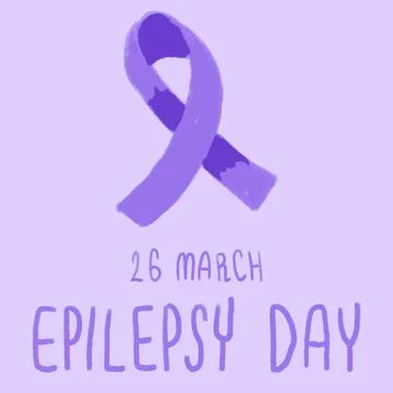 Epilepsy day text on purple backdrop for social banner. Stock Illustration
