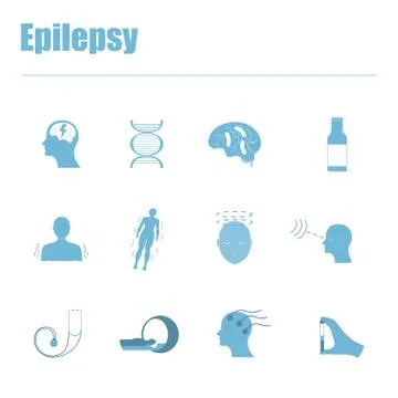 Epilepsy icons Stock Illustration