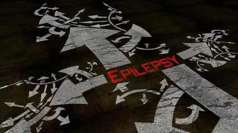 Epilepsy text on a crossroad in different ways of arrows Illustrazione stock