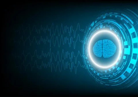 Epileptic brain and technology background. 스톡 일러스트