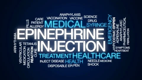 Epinephrine injection animated word clou... | Stock Video | Pond5
