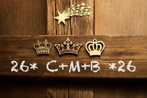 Epiphany blessing with c m b chalk mark Stock-Fotos