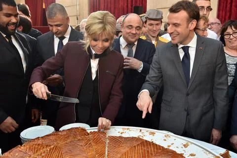 Epiphany cake ceremony at the Elysee palace, Paris, France - 12 Jan 2018 Stock Photos