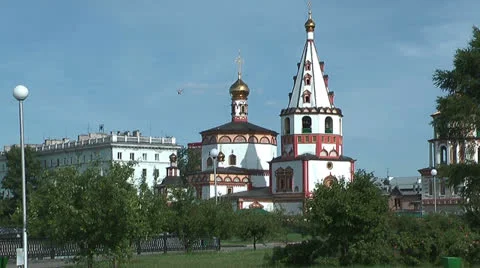 Epiphany Cathedral , Irkutsk,Siberia Stock Footage 23562280
