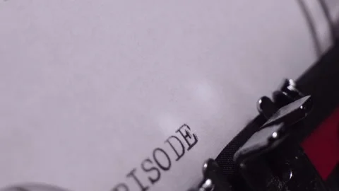 Episode 1, Typing on White Paper and Vintage Typewriter, Writing Script or Stockbeeldmateriaal 274712364