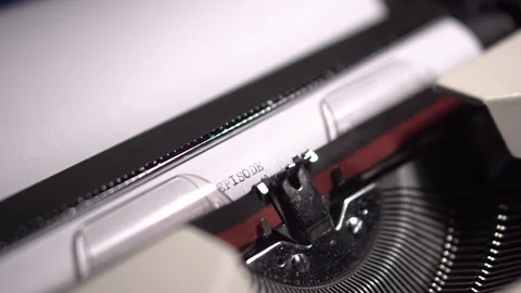 Episode 2, Typing on Vintage Typewriter, Starting Script or Screenplay, Stock Footage 257671889