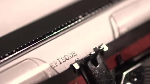 Episode 2, Typing on White Paper in Vintage Typewriter, Macro Close Up Stock Footage 260384854