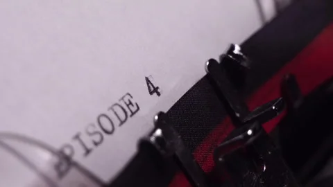 Episode 4 Typing on White Paper, Vintage Typewriter, Writing Script, Close Stock Footage 268795068