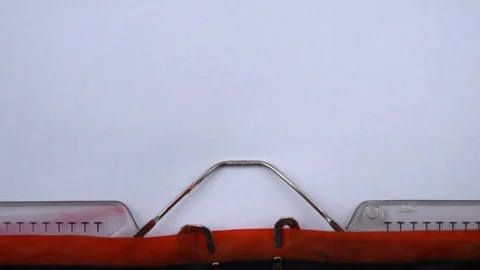 Episode 8 - phrase printed on an old typewriter in red letters, close up. Видео 126776865