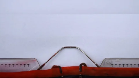 Episode 9 - phrase printed on an old typewriter in red letters, close up. Stock-Footage 126776838