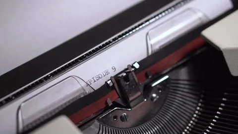 Episode 9, Typing on Blank White Paper in Vintage Typewriter, Writing TV Stock Footage 274251330