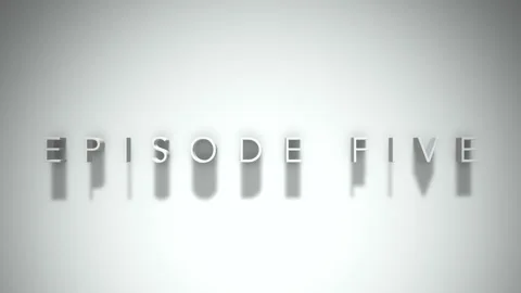 Episode five 3D title animation white text on a white background Stock Footage 299750134