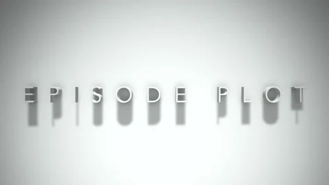 Episode plot 3D title animation white text on a white background Stock Footage 299750130