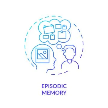 Episodic memory, adhd blue gradient concept icon Stock Illustration