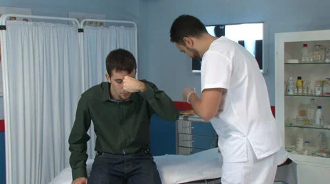 EPISTAXIS. NASAL BLEEDING Stock Footage 35845191