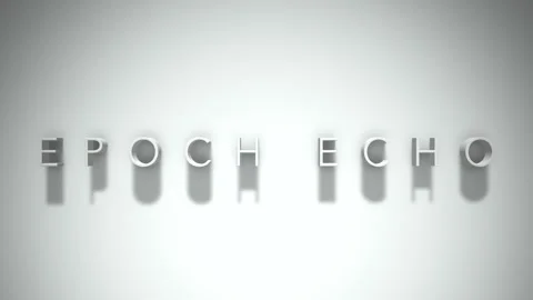 Epoch echo 3D title animation with shadows on a white background Stock Footage 297381412