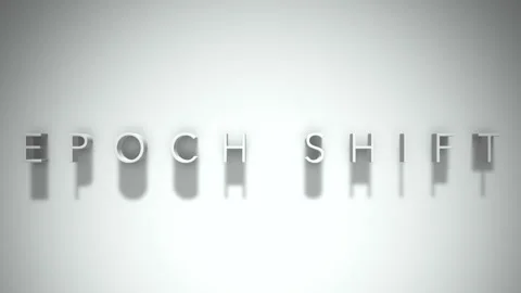 Epoch Shift 3D title animation with shadows on a white background Stock Footage 296667416