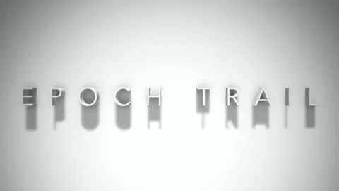 Epoch trail 3D title animation with shadows on a white background Video stock 297381452