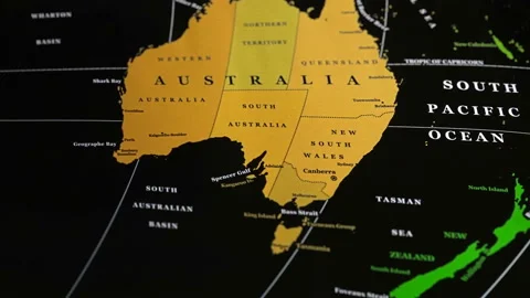 The Eponymous Mainland Australia On A World map. 動画素材 116240221