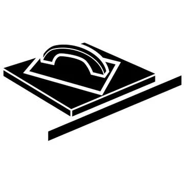 Epoxy grout float on a rectangular surface and ruler - black simple silhouette イラスト素材