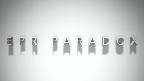 Epr paradox 3D title animation with shadows on a white background Stock Footage 296801110